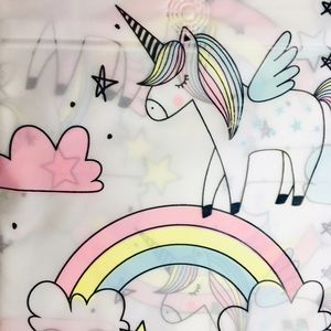 Unicorns Rainbow Clouds Peva Shower Curtain Stars